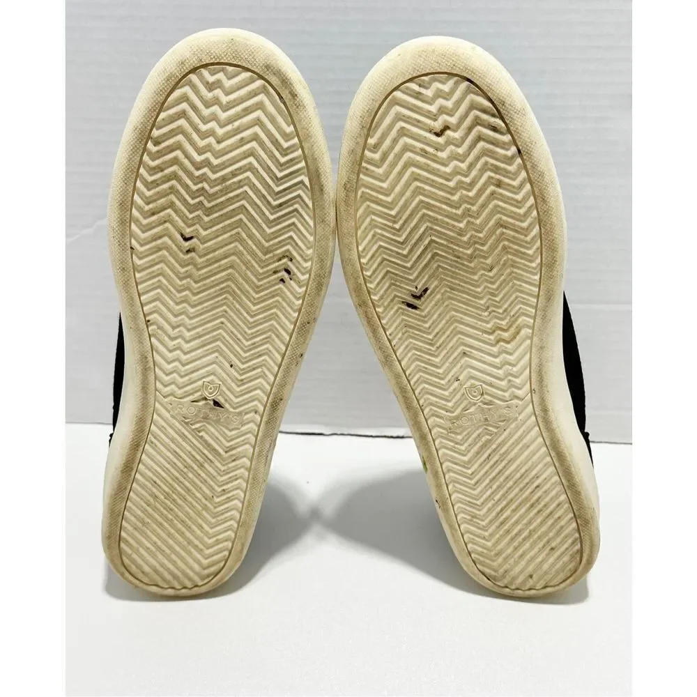 Rothy's Men's The RS01 Lace Up Knit Sneakers Black White Soles Size 10‎